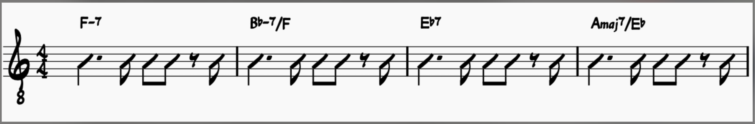One Measure Rhythm: 8th Note Comping Over First 4 Bars of All The Things You Are